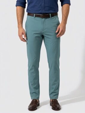 Men's Greyson Montauk Performance Trouser Men’s 32x32 Blue Green Golf Pants $160